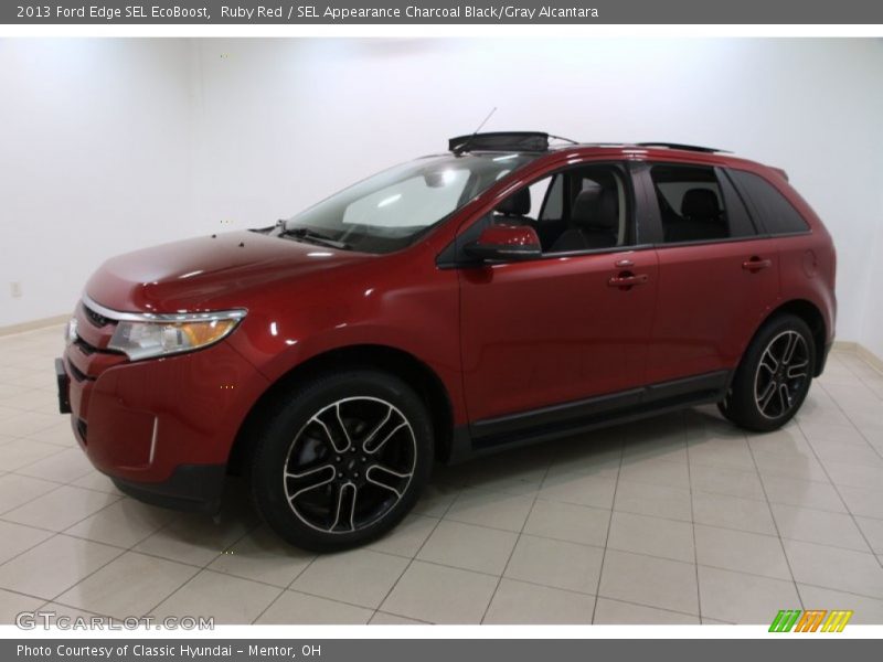 Ruby Red / SEL Appearance Charcoal Black/Gray Alcantara 2013 Ford Edge SEL EcoBoost