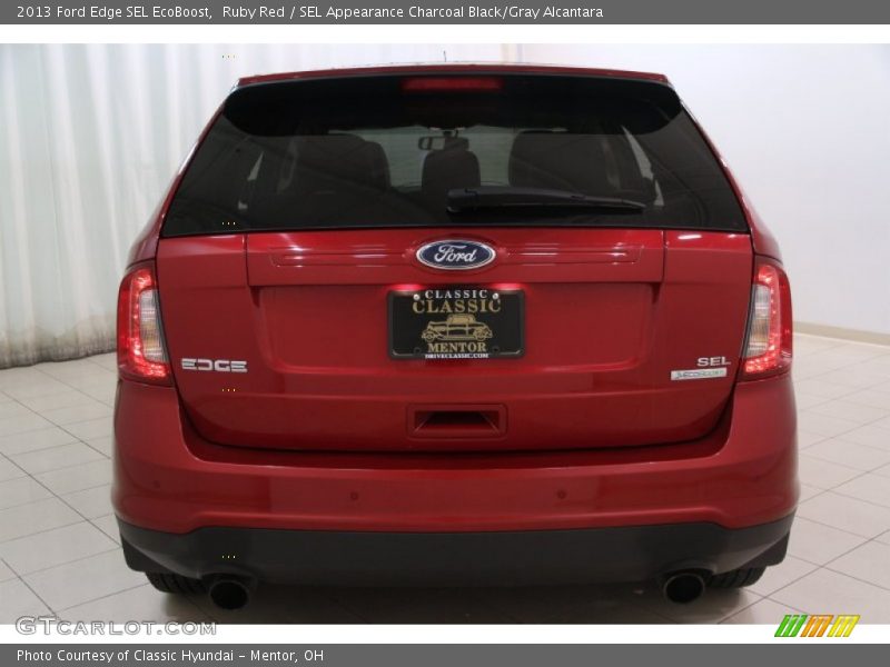 Ruby Red / SEL Appearance Charcoal Black/Gray Alcantara 2013 Ford Edge SEL EcoBoost