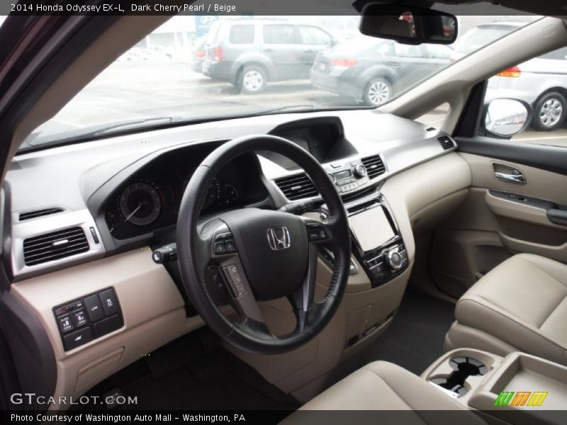 Dark Cherry Pearl / Beige 2014 Honda Odyssey EX-L