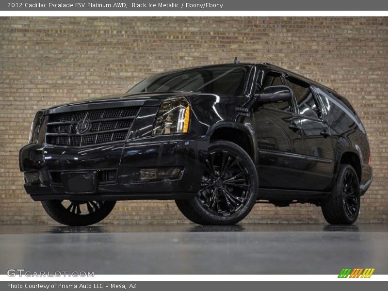 Black Ice Metallic / Ebony/Ebony 2012 Cadillac Escalade ESV Platinum AWD