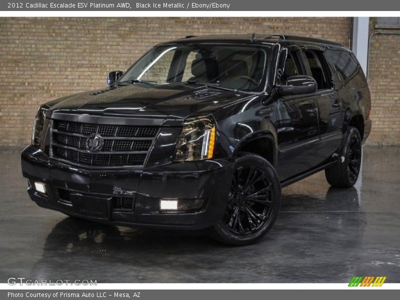 Black Ice Metallic / Ebony/Ebony 2012 Cadillac Escalade ESV Platinum AWD