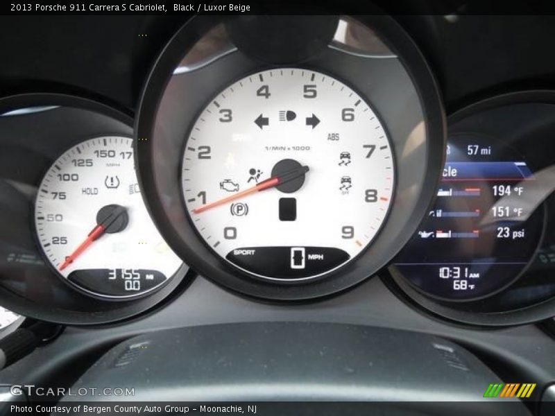 Black / Luxor Beige 2013 Porsche 911 Carrera S Cabriolet