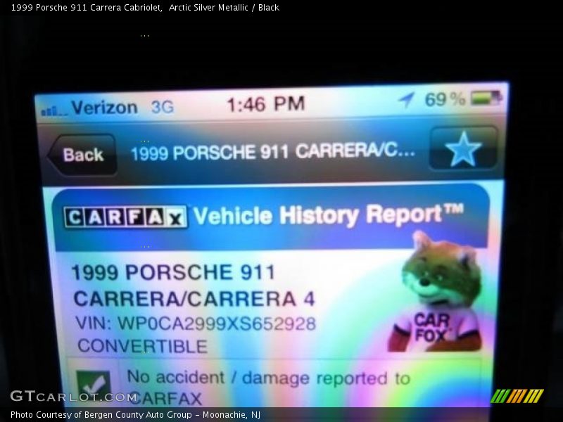 Arctic Silver Metallic / Black 1999 Porsche 911 Carrera Cabriolet
