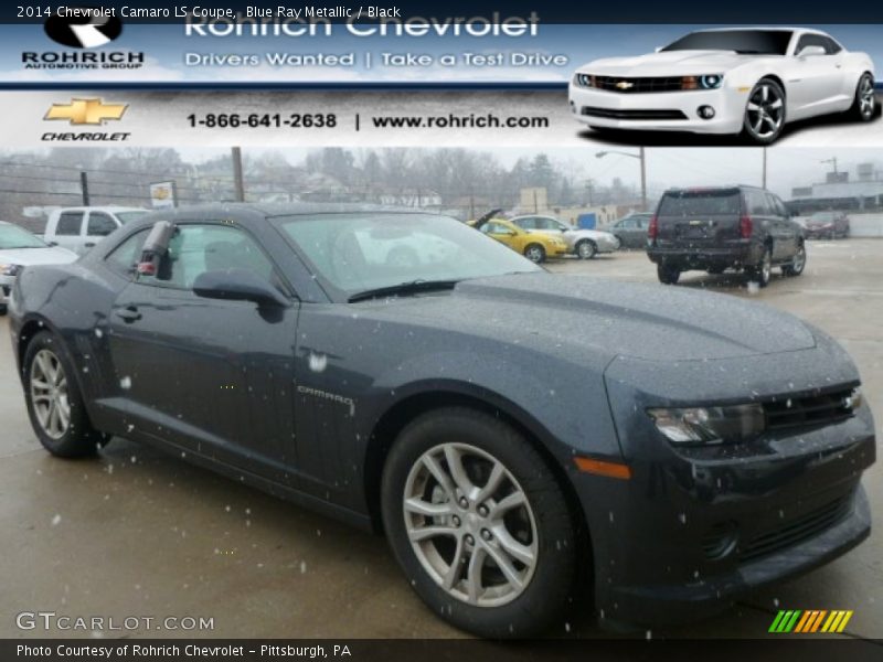 Blue Ray Metallic / Black 2014 Chevrolet Camaro LS Coupe