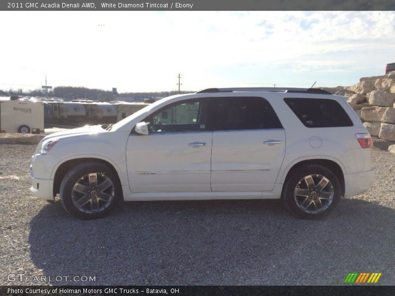White Diamond Tintcoat / Ebony 2011 GMC Acadia Denali AWD