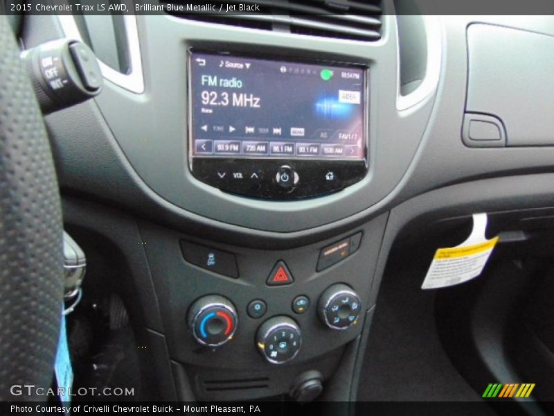 Brilliant Blue Metallic / Jet Black 2015 Chevrolet Trax LS AWD