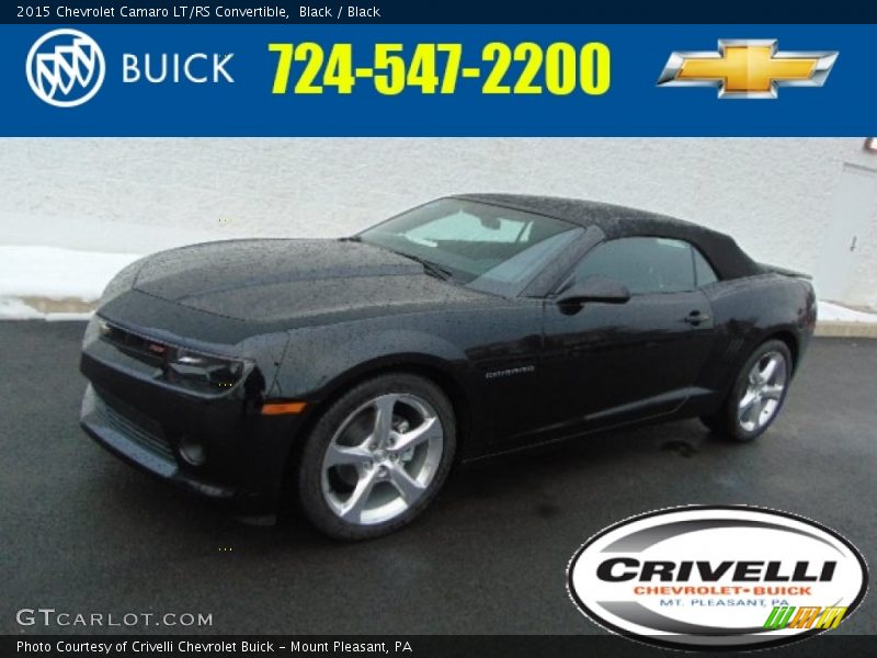 Black / Black 2015 Chevrolet Camaro LT/RS Convertible