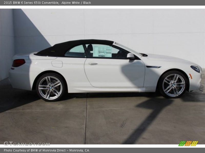 Alpine White / Black 2015 BMW 6 Series 650i Convertible