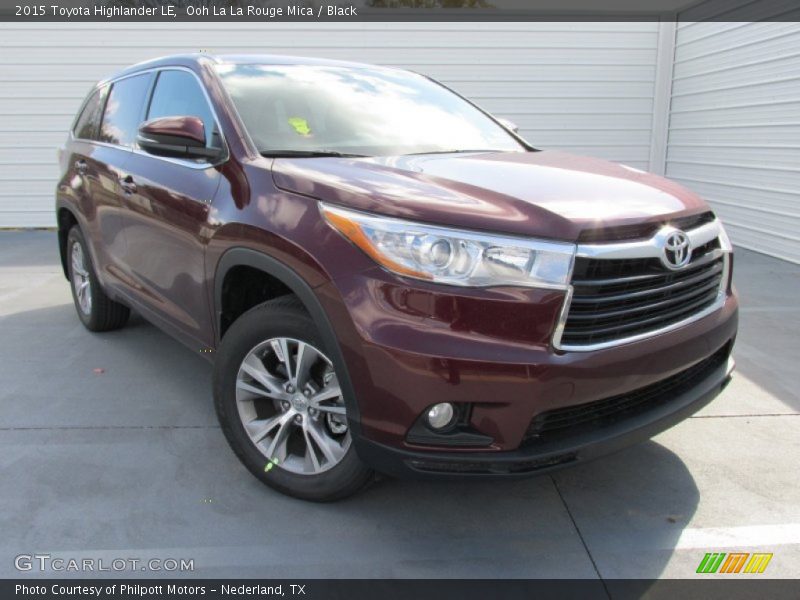 Ooh La La Rouge Mica / Black 2015 Toyota Highlander LE