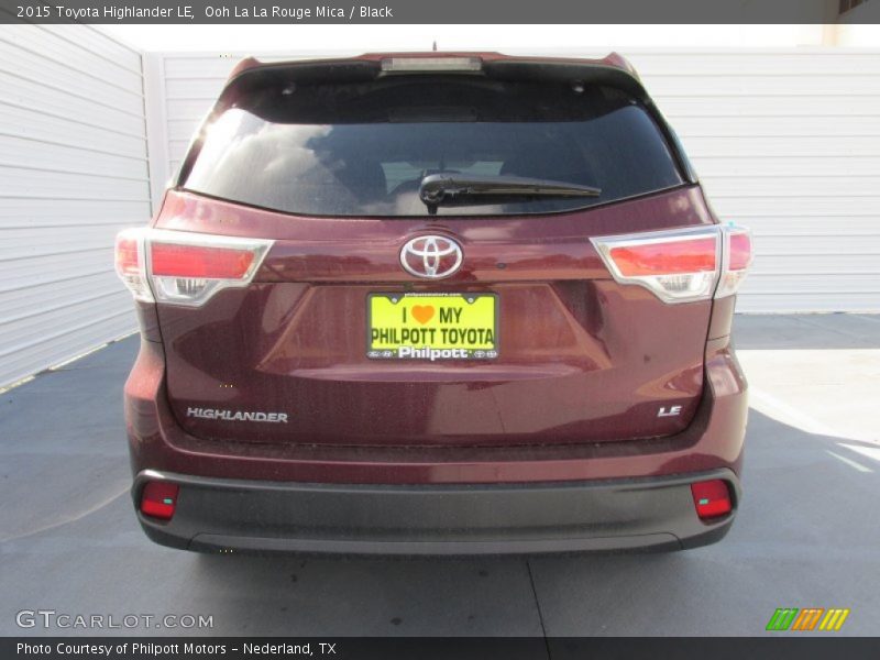 Ooh La La Rouge Mica / Black 2015 Toyota Highlander LE