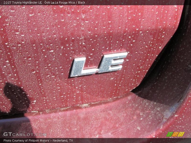 Ooh La La Rouge Mica / Black 2015 Toyota Highlander LE