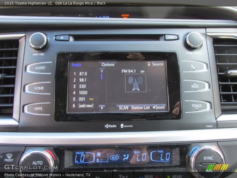 Ooh La La Rouge Mica / Black 2015 Toyota Highlander LE