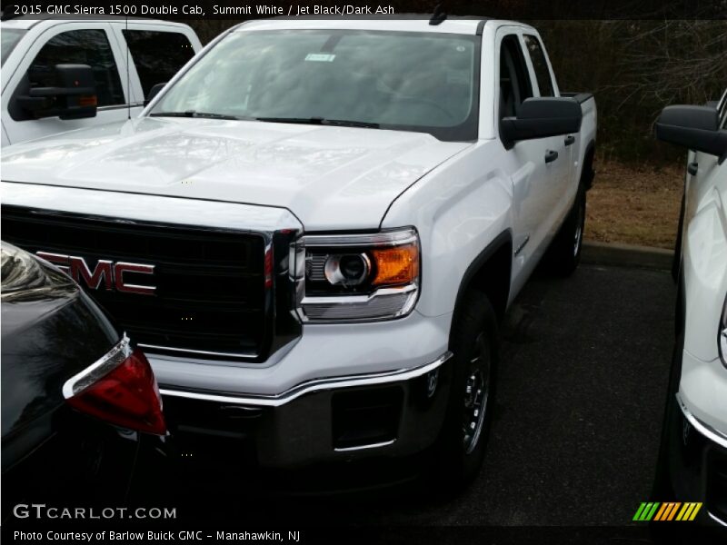 Summit White / Jet Black/Dark Ash 2015 GMC Sierra 1500 Double Cab
