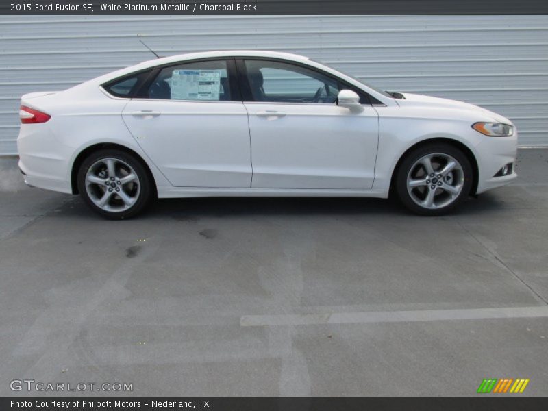 White Platinum Metallic / Charcoal Black 2015 Ford Fusion SE