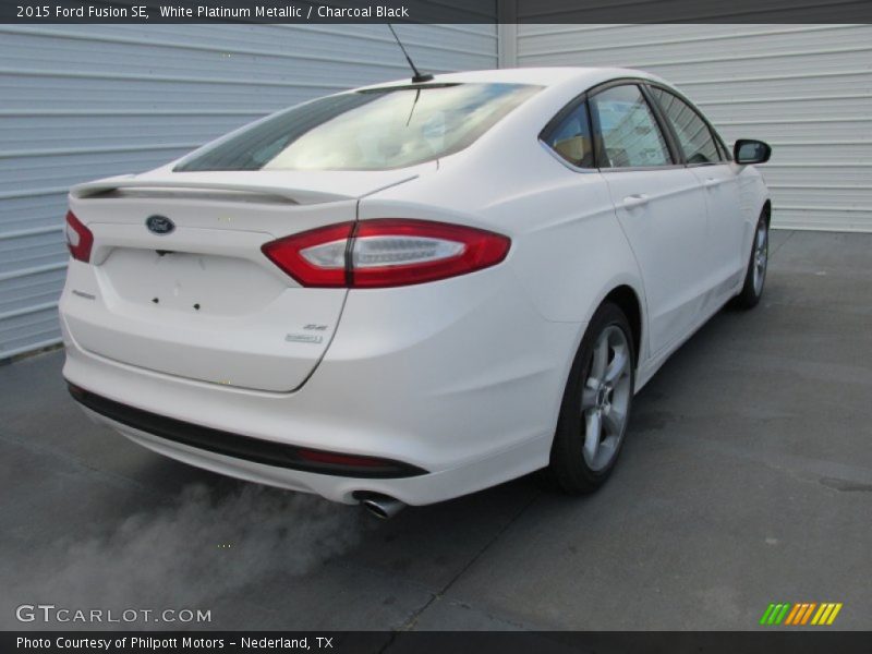 White Platinum Metallic / Charcoal Black 2015 Ford Fusion SE