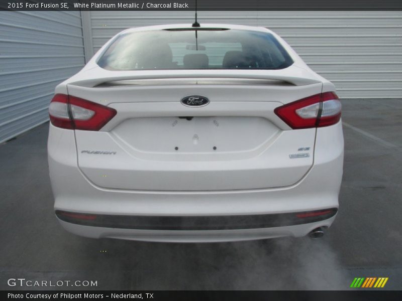 White Platinum Metallic / Charcoal Black 2015 Ford Fusion SE