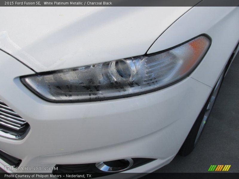 White Platinum Metallic / Charcoal Black 2015 Ford Fusion SE
