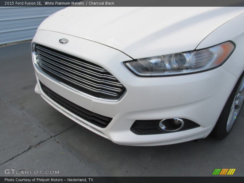 White Platinum Metallic / Charcoal Black 2015 Ford Fusion SE