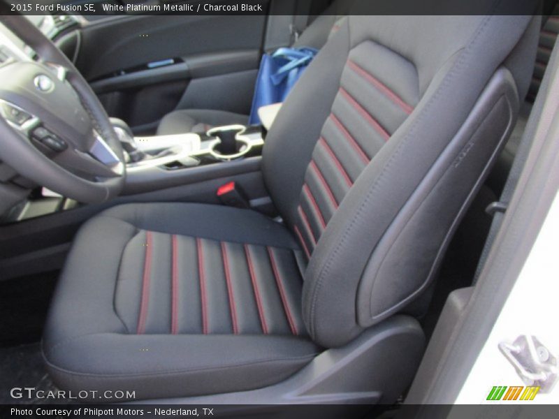 White Platinum Metallic / Charcoal Black 2015 Ford Fusion SE