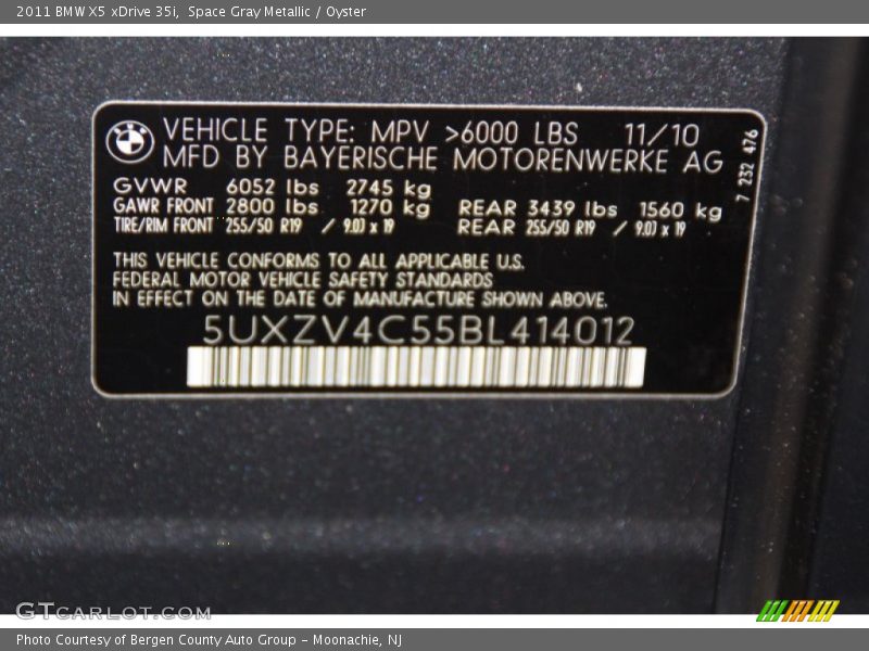 Space Gray Metallic / Oyster 2011 BMW X5 xDrive 35i