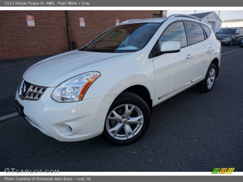 Pearl White / Gray 2011 Nissan Rogue SV AWD