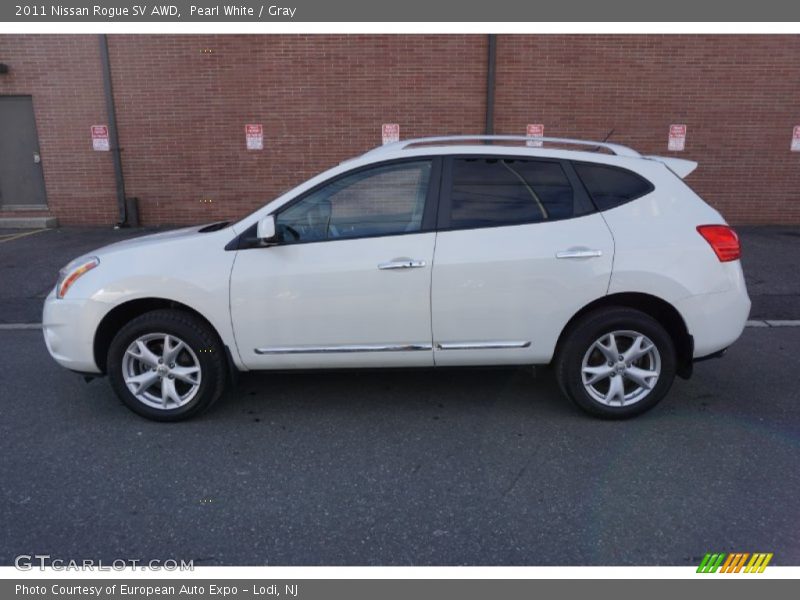 Pearl White / Gray 2011 Nissan Rogue SV AWD