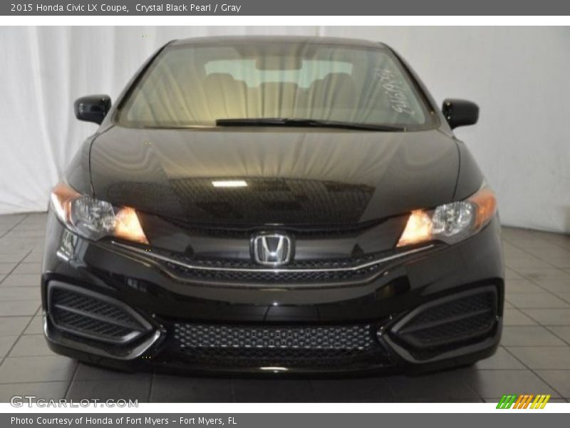 Crystal Black Pearl / Gray 2015 Honda Civic LX Coupe