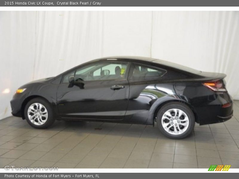 Crystal Black Pearl / Gray 2015 Honda Civic LX Coupe