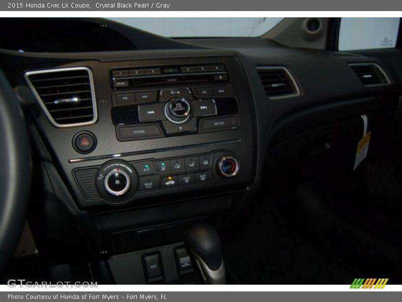 Crystal Black Pearl / Gray 2015 Honda Civic LX Coupe