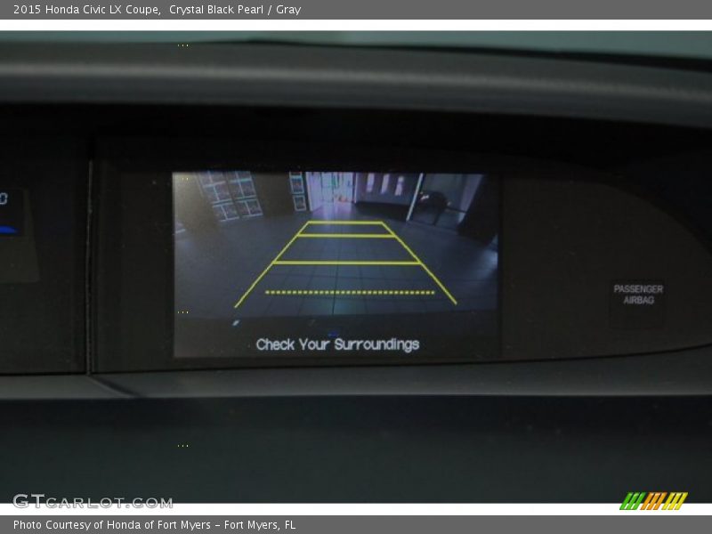 Crystal Black Pearl / Gray 2015 Honda Civic LX Coupe