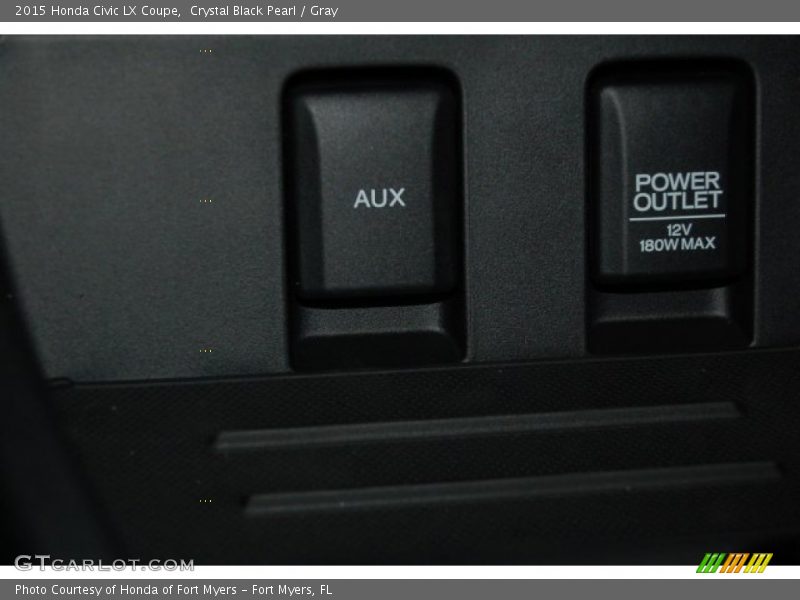 Crystal Black Pearl / Gray 2015 Honda Civic LX Coupe