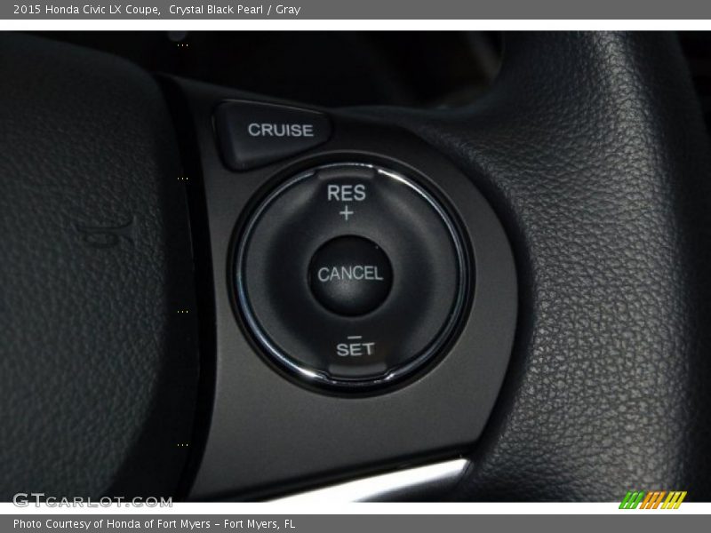 Crystal Black Pearl / Gray 2015 Honda Civic LX Coupe