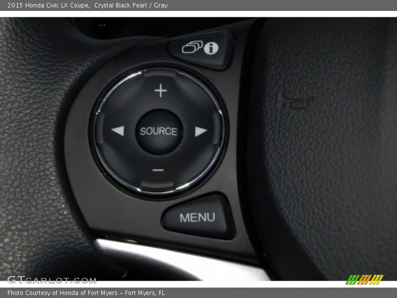 Crystal Black Pearl / Gray 2015 Honda Civic LX Coupe