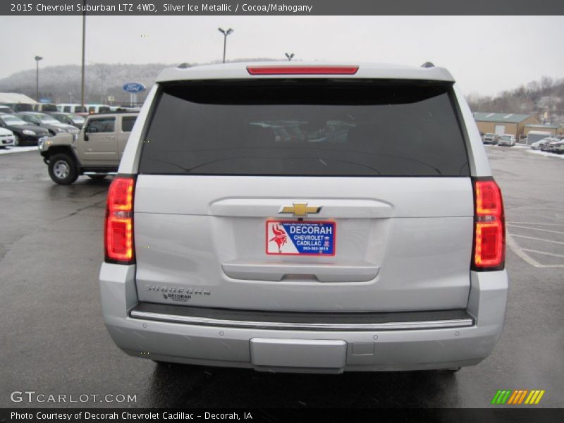 Silver Ice Metallic / Cocoa/Mahogany 2015 Chevrolet Suburban LTZ 4WD