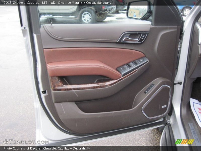 Silver Ice Metallic / Cocoa/Mahogany 2015 Chevrolet Suburban LTZ 4WD