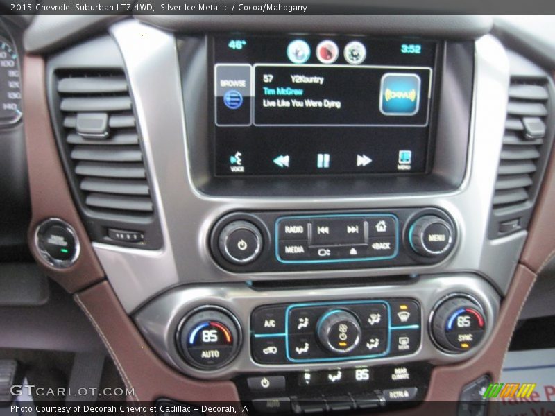 Silver Ice Metallic / Cocoa/Mahogany 2015 Chevrolet Suburban LTZ 4WD