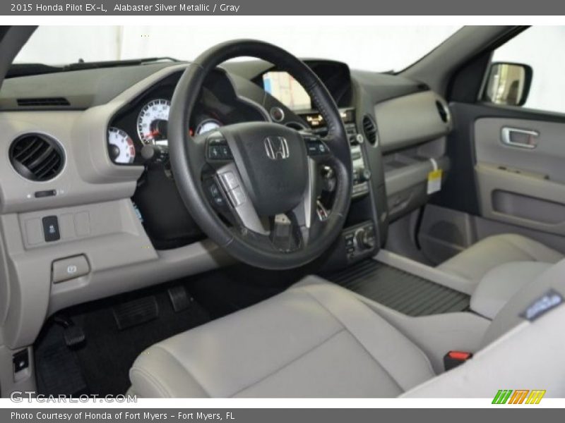 Alabaster Silver Metallic / Gray 2015 Honda Pilot EX-L