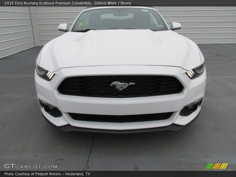 Oxford White / Ebony 2015 Ford Mustang EcoBoost Premium Convertible
