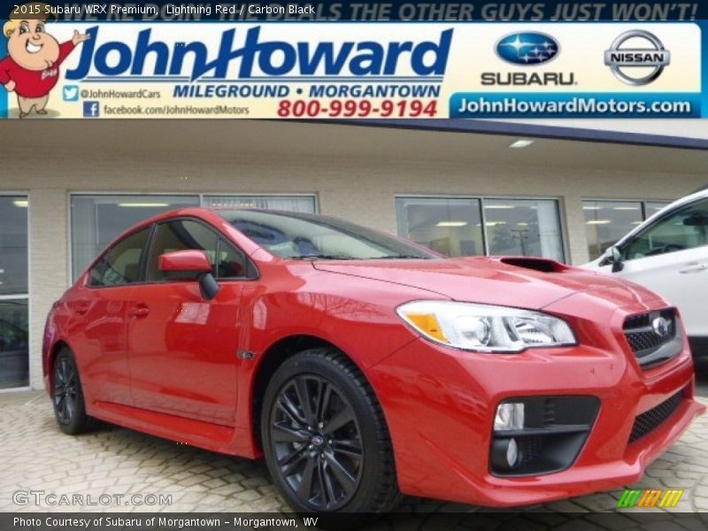 Lightning Red / Carbon Black 2015 Subaru WRX Premium