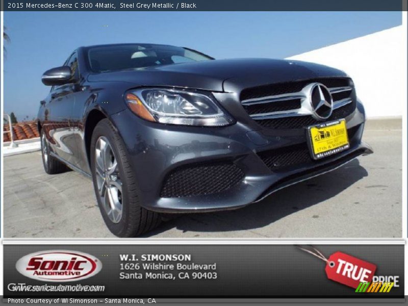 Steel Grey Metallic / Black 2015 Mercedes-Benz C 300 4Matic