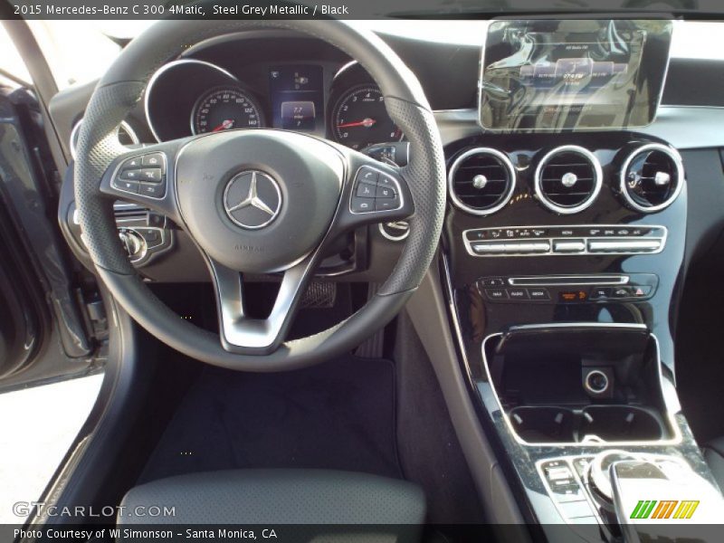 Steel Grey Metallic / Black 2015 Mercedes-Benz C 300 4Matic
