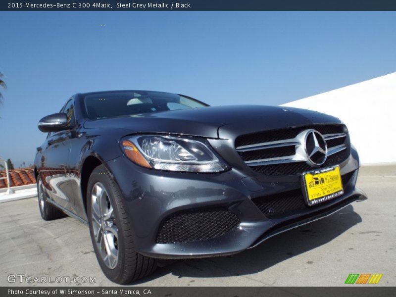 Steel Grey Metallic / Black 2015 Mercedes-Benz C 300 4Matic