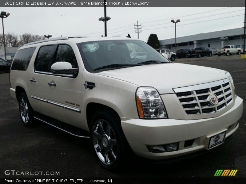 White Diamond Tricoat / Ebony/Ebony 2011 Cadillac Escalade ESV Luxury AWD