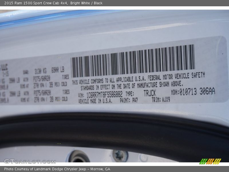 Bright White / Black 2015 Ram 1500 Sport Crew Cab 4x4