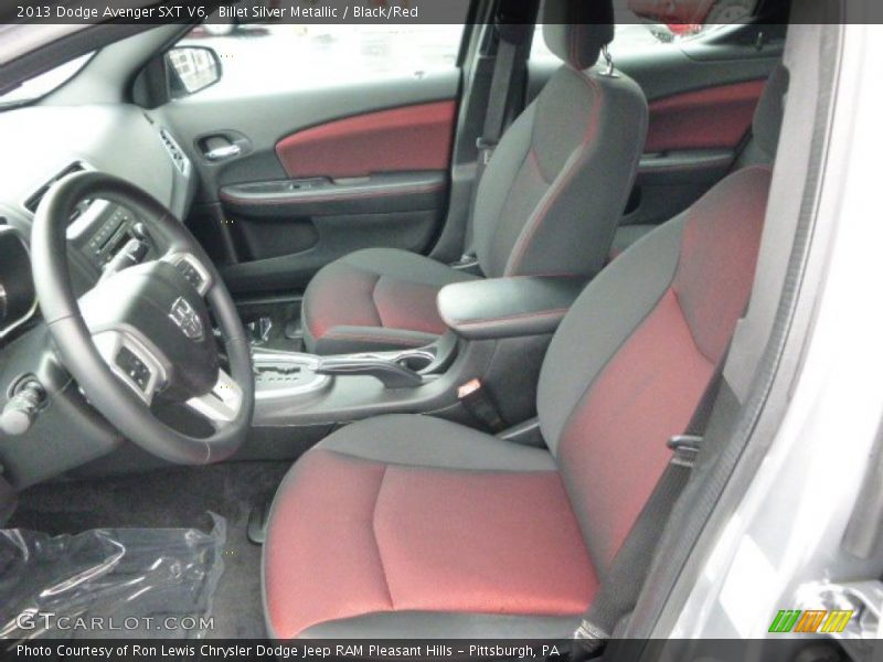 Billet Silver Metallic / Black/Red 2013 Dodge Avenger SXT V6