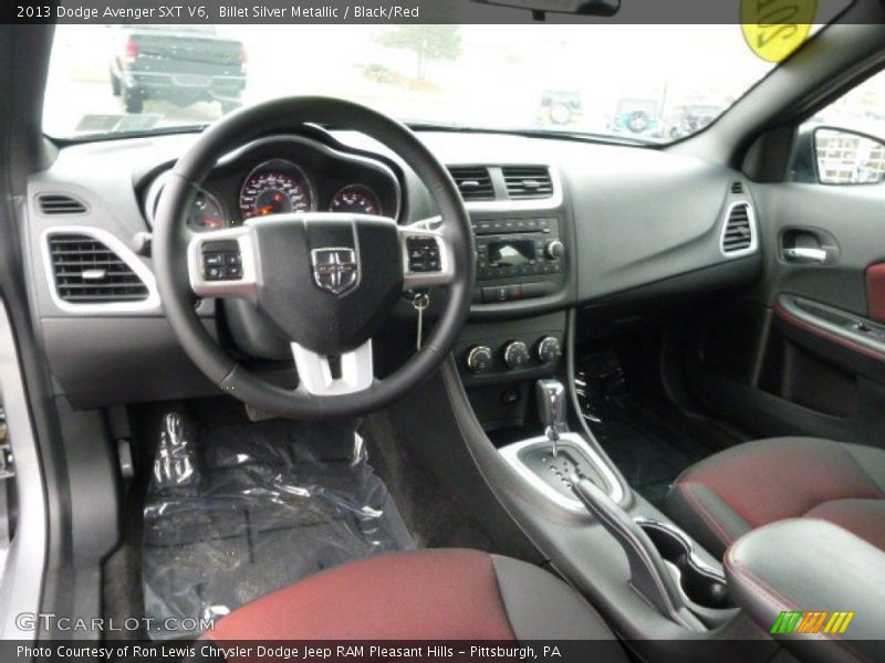 Billet Silver Metallic / Black/Red 2013 Dodge Avenger SXT V6