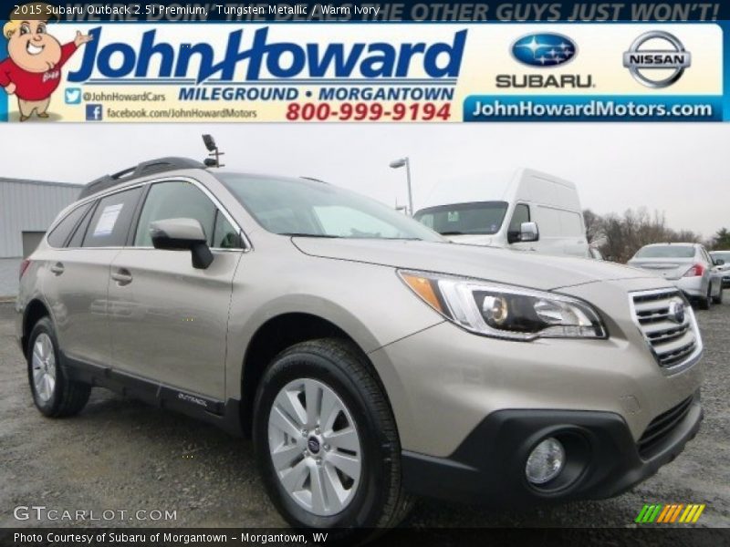 Tungsten Metallic / Warm Ivory 2015 Subaru Outback 2.5i Premium