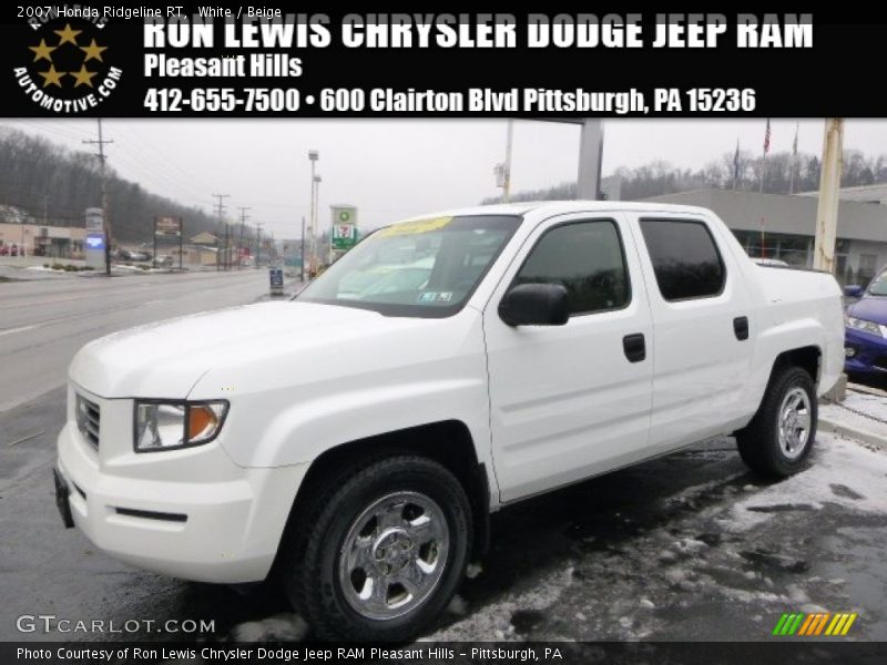 White / Beige 2007 Honda Ridgeline RT