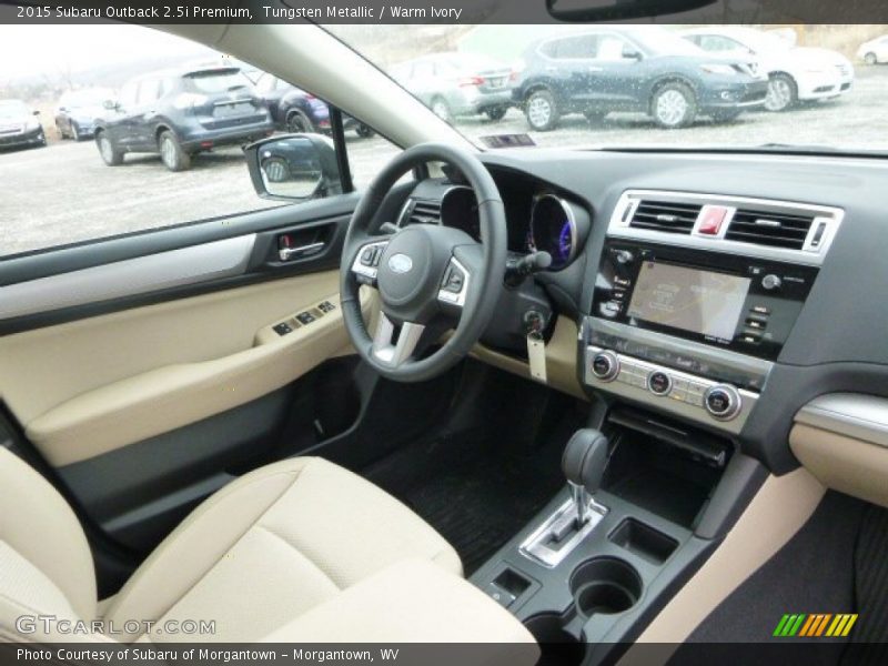 Tungsten Metallic / Warm Ivory 2015 Subaru Outback 2.5i Premium