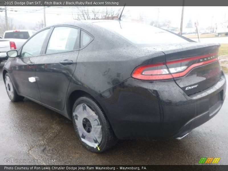 Pitch Black / Black/Ruby Red Accent Stitching 2015 Dodge Dart SXT
